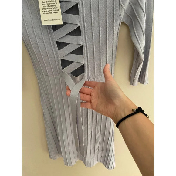 For Love & Lemons x KNITZ NWT Simone Laced Back Sweater Dress Small REVOLVE - Picture 10 of 16